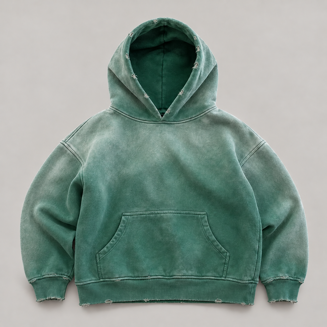 The Everyday Hoodie in Patina, illustrative design concept